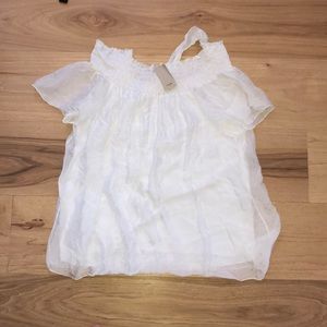 White silky flowy top